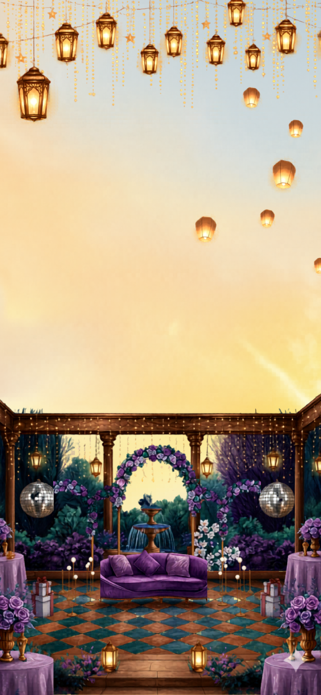 Purple lantern setup